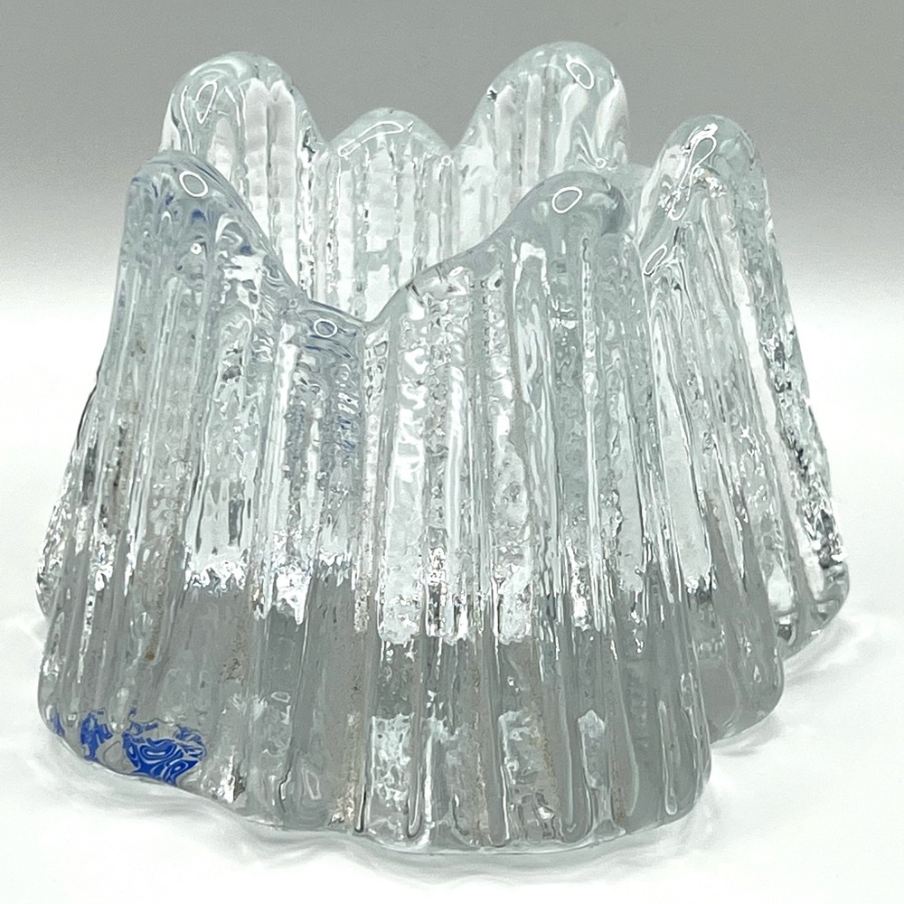 Nybro Sweden Crystal Glass Volcano Votive Candle Holder by Rune Strand